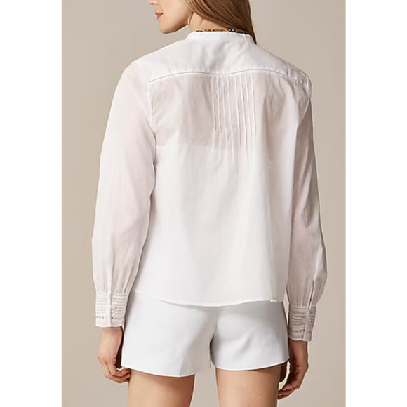 J Crew Pintuck Lace Trim Top L Pink NWT Blouse Shirt CI559 J.Crew Resort Ballet - Picture 3 of 8